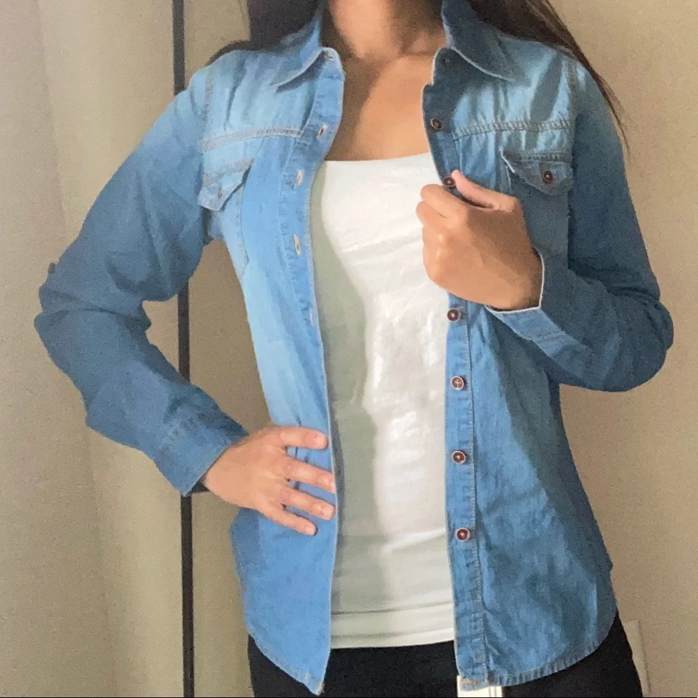 Blue Age USA Denim Long Sleeve Shirt - Picture 1 of 3